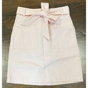 NWT! J. Crew Waist Tie A-Line Skirt Women's Size 0 Fully Lined w/ Pockets Pink